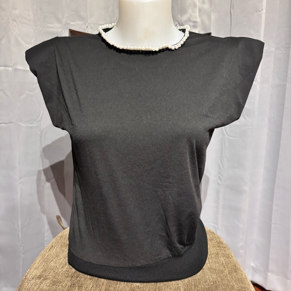 Vintage small pearl neck Blouse taio taio